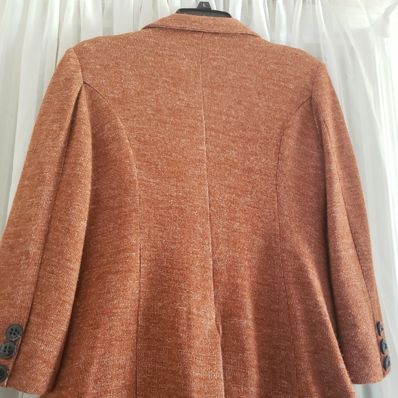 Cartonnier Anthropologie Rust Blazer Jacket SzL Burnt Orange Rust 2 flap pockets - Picture 11 of 13